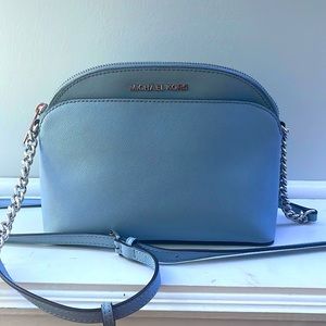 Michael Kors Crossbody and Wallet - Light Blue with Small Silver Hardware